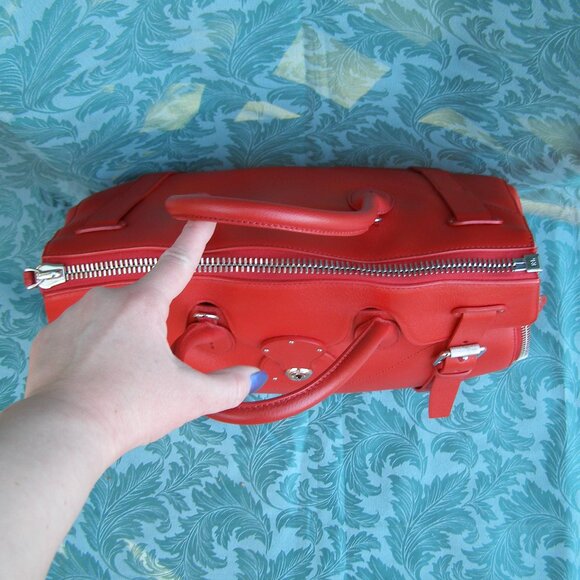 $3500 STUNNING RALPH LAUREN RICKY 40 LARGE CALFSKIN SATCHEL RED BAG - Picture 4 of 16